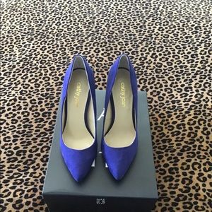Cathy Jean blue velvet high heels 👠💙